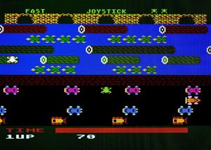 A screenshot of the video game Frogger.