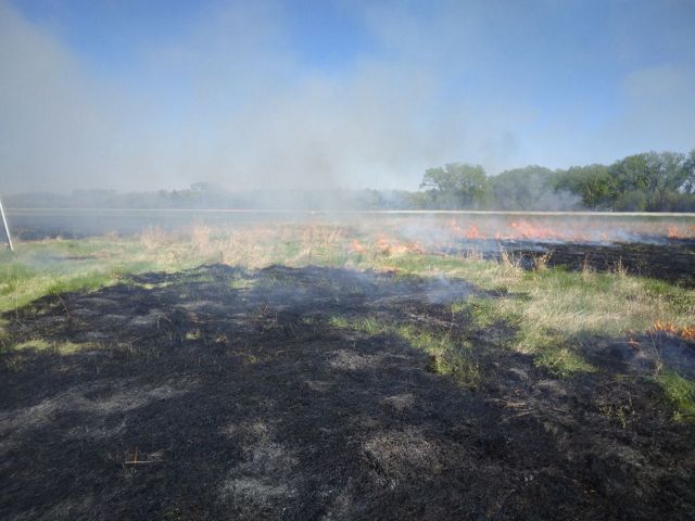 A controlled burn on Pete Kronberg's property.