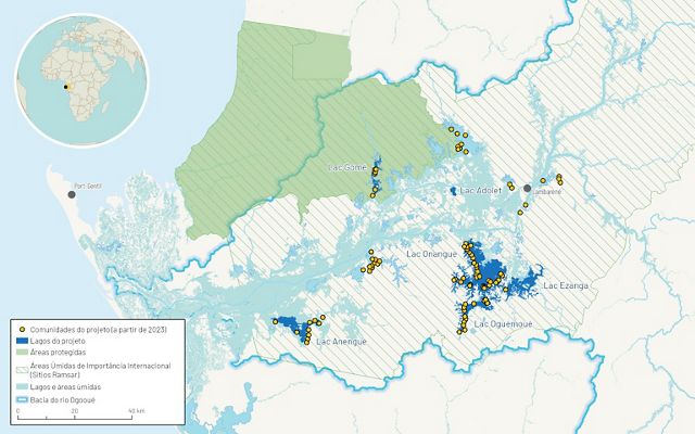 Mapa da área do projeto no Gabão.