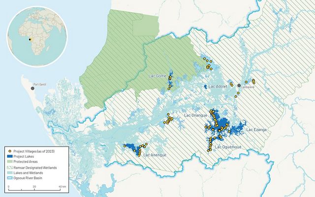 Map of project area in Gabon.