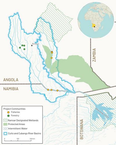 Map of project area in Angola.