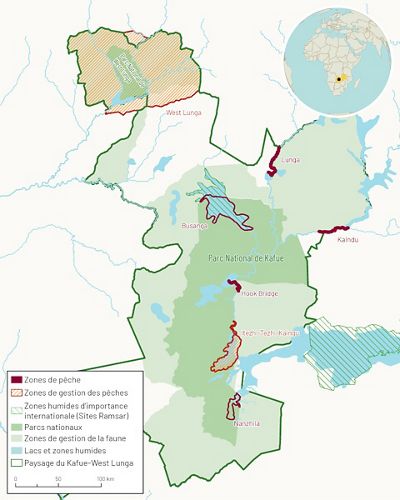 Carte de la zone du projet en Zambie.