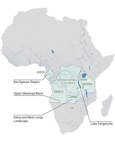 Map of freshwater fisheries projects in Africa.