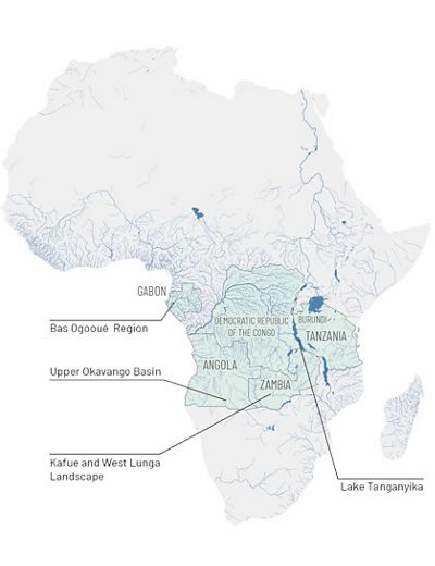 Map of freshwater fisheries projects in Africa.