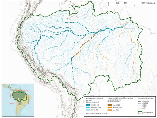 Map of the Amazon Basin river connectivity.