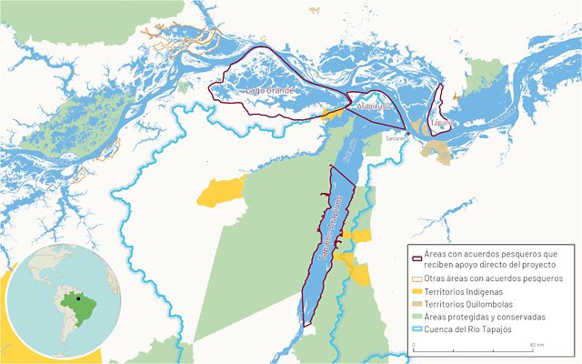 Mapa del área del proyecto en Brasil.