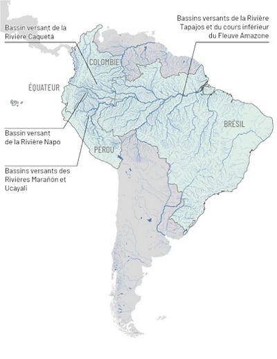 Carte des projets de pêche en eau douce en Amérique latine.