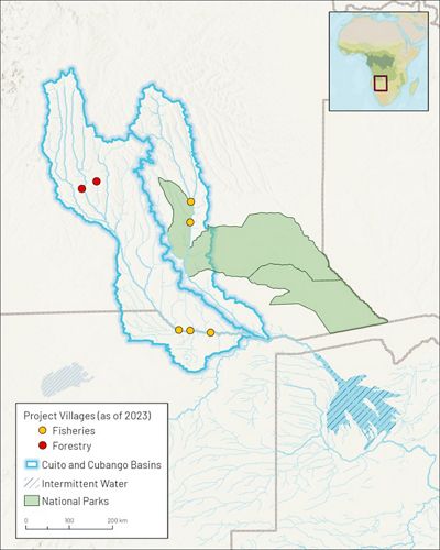 Map of project area in Angola.