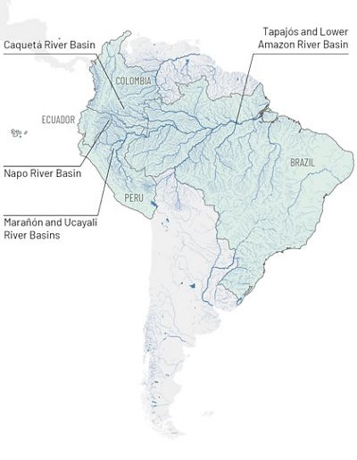 Map of freshwater fisheries projects in Latin America.