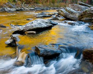 Water flows through a tributary in the Appalachian Mountains of Georgia.