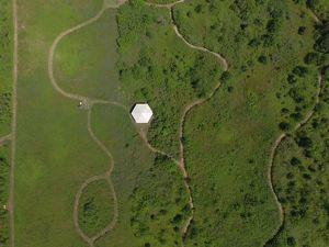 Nature trails through fields. 