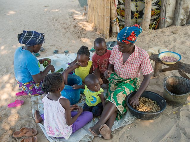 Charity Siankuku with her family at Kapunda Village, Mulobezi, Zambia.