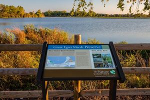 Great Egret Marsh Preserve signage.