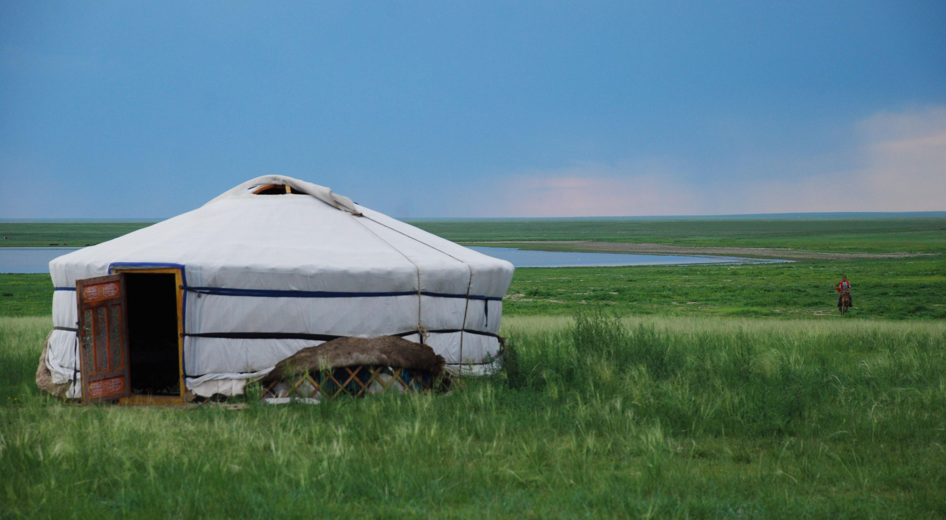 Yurts, called gers in Mongolia, are traditionally used by nomads on the steppes of Central Asia.