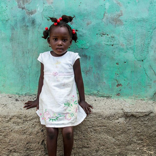 A girl from the town of Caracol, Haiti