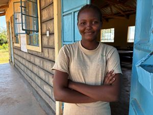 Gloria Lepirei at her school.
