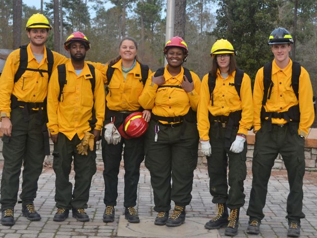Members of the Louisiana Conservation Corps crew that completed the Firefighter Type II training at Camp Tiak in Wiggins, MS. 