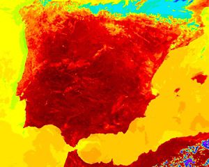 Satellite image of a heat wave.