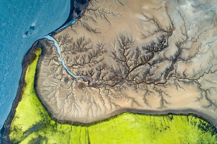 Water in quicksand, Iceland.