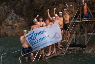8 swimmers celebrate Day 1 completion at Sai Wan Swimming Shed