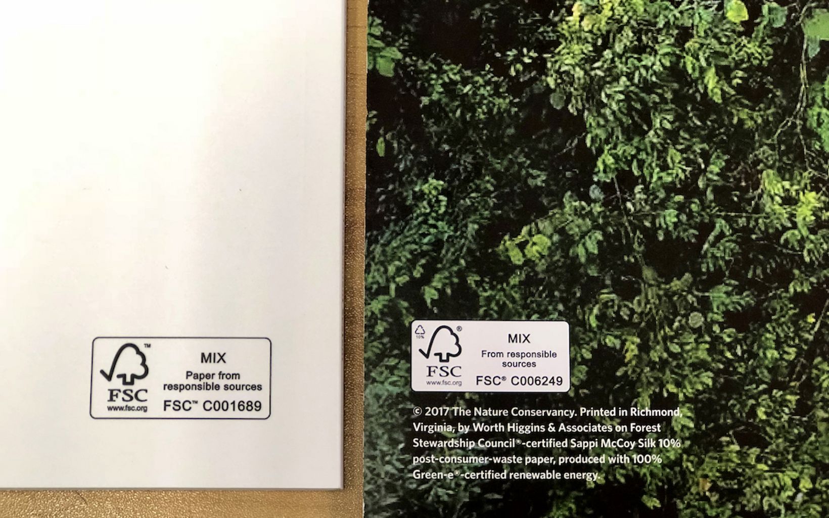 Printed materials with FSC label