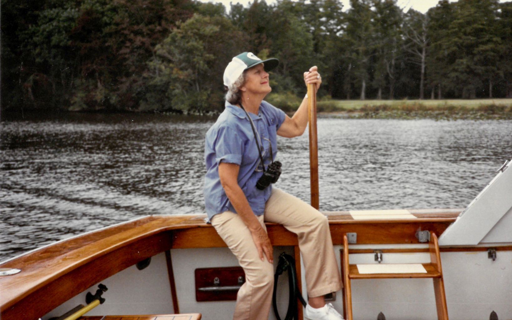 Ilia Fehrer enjoys an outing on the Pocomoke River, October 1988.