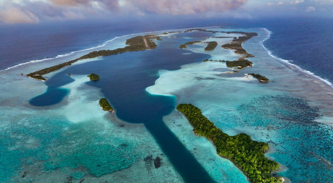 Aerial view of Palmyra Atoll National Wildlife Refuge, part of the larger Pacific Remote Islands Marine National Monument which was established on January 6, 2009.