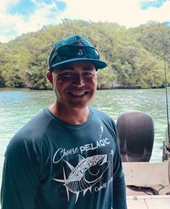 Keobel Sakuma on a boat.