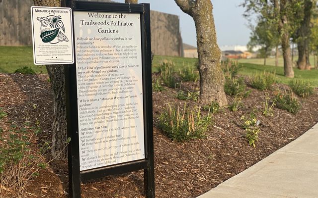 Monarch Waystation sign at the Trailwoods housing addition. 