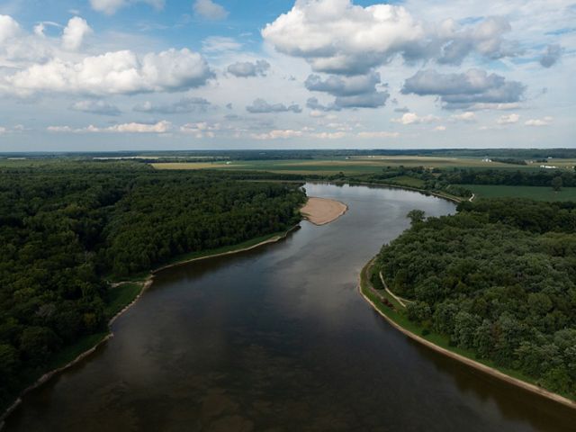 Aerial of river.