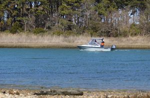 Person on a boat on the water. 