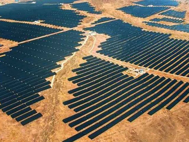 Solar arrays blanket the landscape in Rajasthan