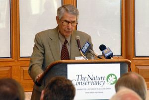 G. Kenneth Baum, then Kansas board chair, at the 2006 press conference announcing  The Nature Conservancy's plan to purchase the Tallgrass Prairie National Preserve.
