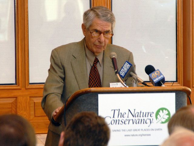 G. Kenneth Baum, then Kansas board chair, at the 2006 press conference announcing  The Nature Conservancy's plan to purchase the Tallgrass Prairie National Preserve.