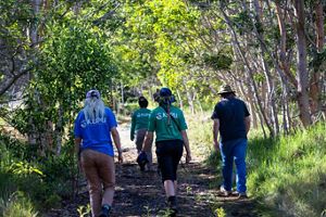 Walking on a trail in Kona Hema Preserve