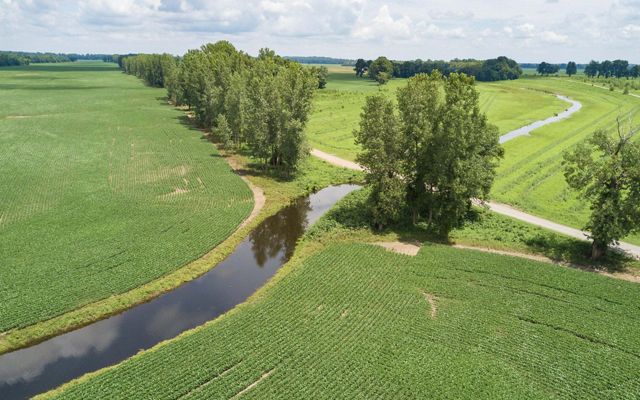 Ariel view of farm and Kentucky landscape.
