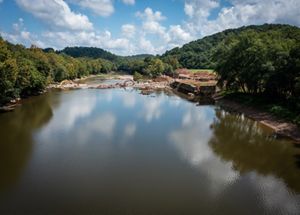 Dam removal on the Green River in Kentucky.