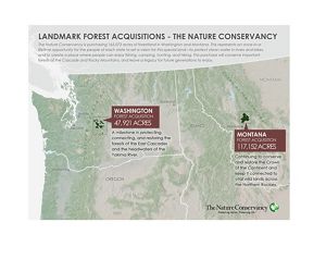 a map of a washington state forest acquisition of 47,921 acres.