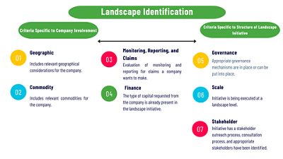 Graphic showing the seven criteria that companies should use to evaluate landscape-level priorities.