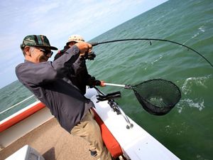 Fishermen pull their catch from Lake Erie.