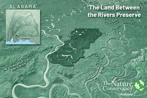 A green map highlights parts of a watershed in Alabama.