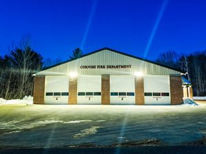 New LED fixtures light the fire station in Cornish, Maine. 