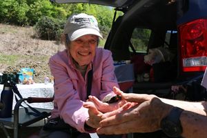 Lorna holding a bog turtle.