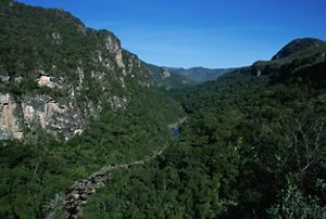 Parque Nacional Chapada dos Veadeiros en Cerrado, Brasil. 