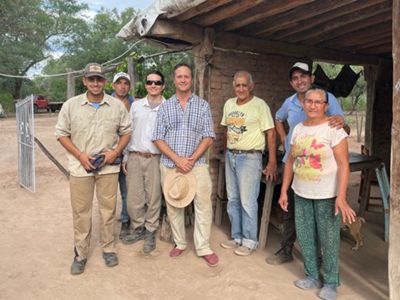 Palavecino, Sandro Taboada de FUNDAPAZ, Gustavo Marino de TNC, y Santiago Truchet voluntario de Fundapaz y estudiante de la Universidad Nacional del Litoral.
