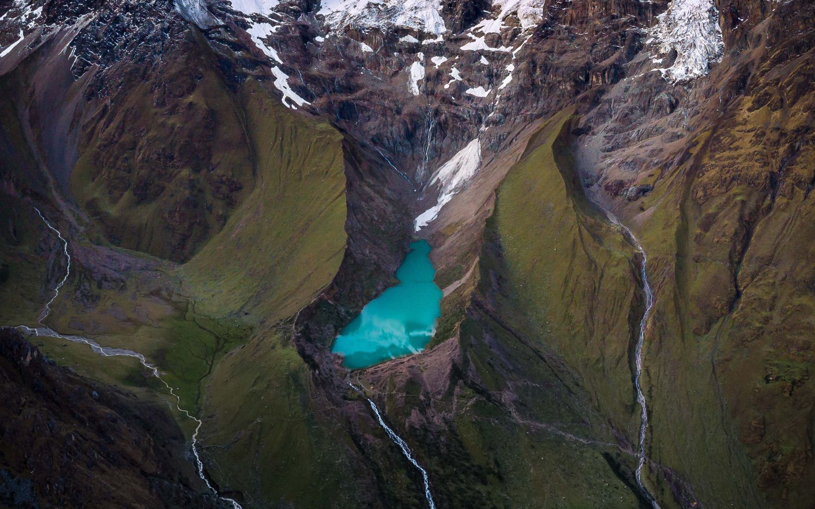 Glacier runoff from Nevado Salcantay feeding Laguna Humantay and the surrounding rivers. Taken in December 2018 near Cusco, Peru