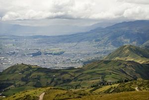 Vista panoramica de la ciudad de Quito, Ecuador.