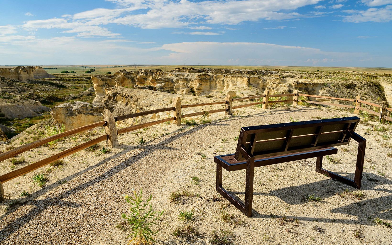 
                
                  Rest and revel in the vastness Take a moment to stop at Little Jerusalem Badlands State Park. The Rockies might take your breath away, but the spacious Kansas landscape will give it back again.
                  © Brian G. Schoenfish
                
              