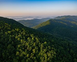 Photo of sweeping view of mountains at Cumberland Gap.
