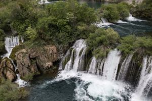 Waterfalls on the Krupa River.